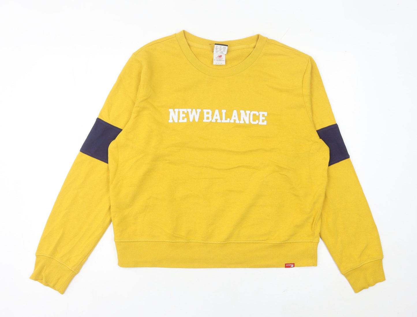New Balance Women’s Yellow Sweatshirt Size 12 Logo Pullover