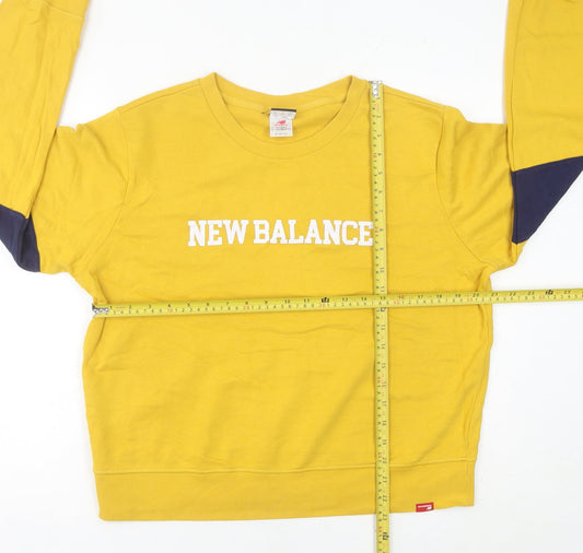 New Balance Women’s Yellow Sweatshirt Size 12 Logo Pullover