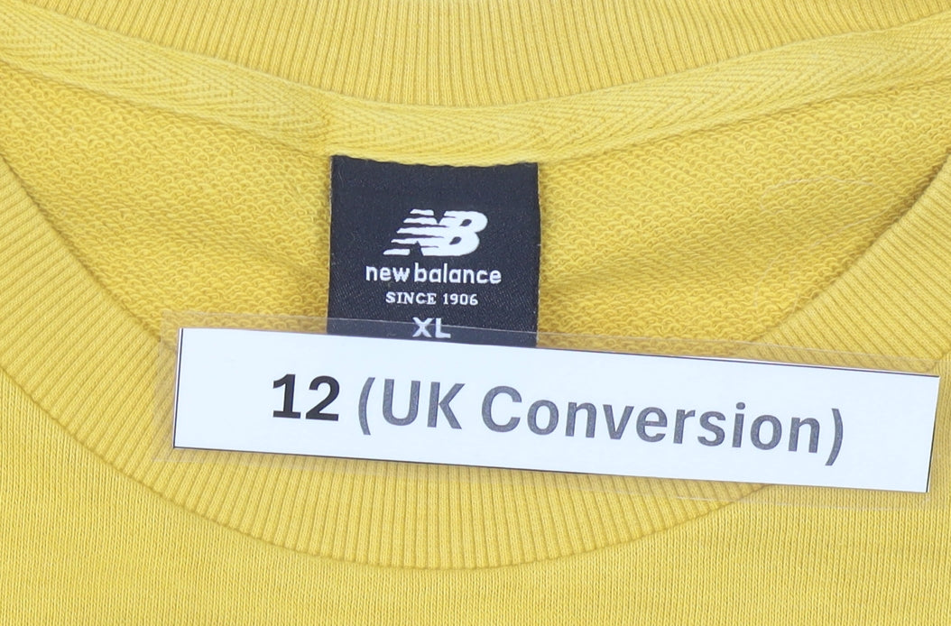 New Balance Women’s Yellow Sweatshirt Size 12 Logo Pullover