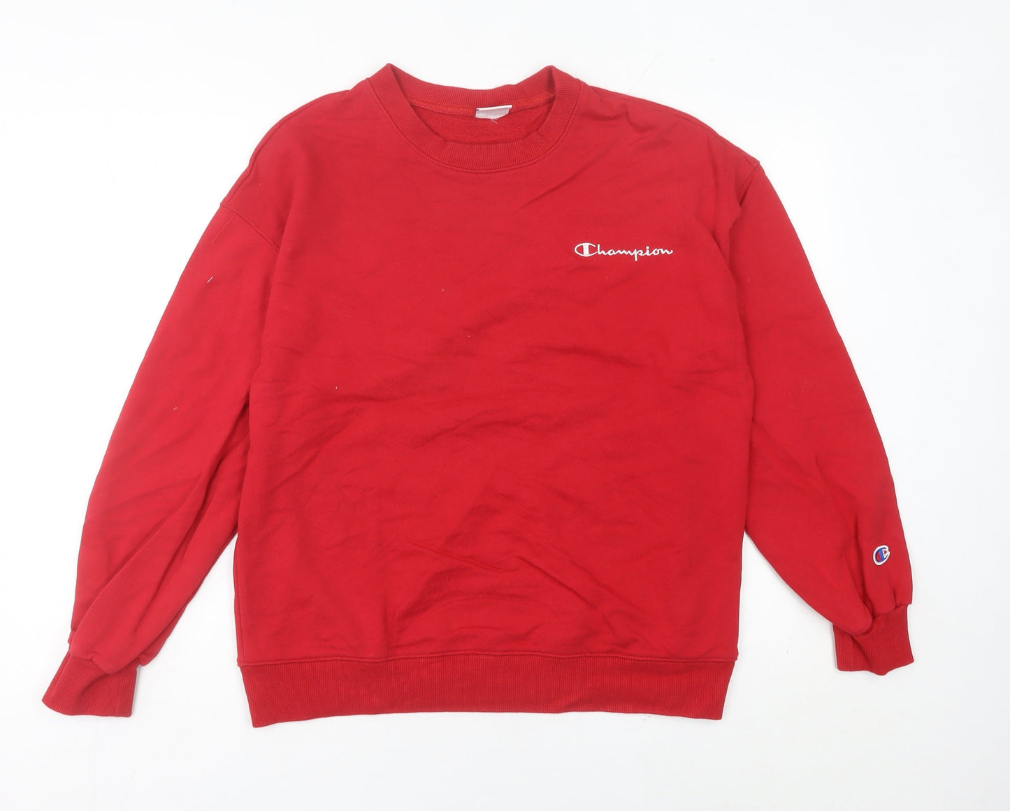 Champion Womens Red Sweatshirt Size 10 Crew Neck Pullover Cotton