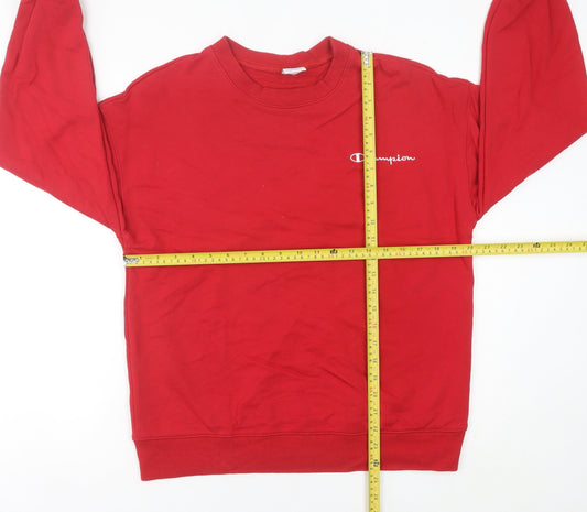 Champion Womens Red Sweatshirt Size 10 Crew Neck Pullover Cotton