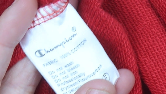 Champion Womens Red Sweatshirt Size 10 Crew Neck Pullover Cotton