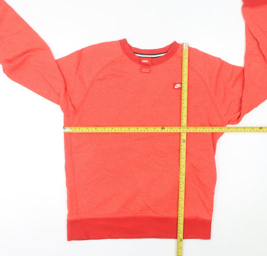 Nike Women's Red Pullover Sweatshirt Size 8 UK Crew Neck Logo