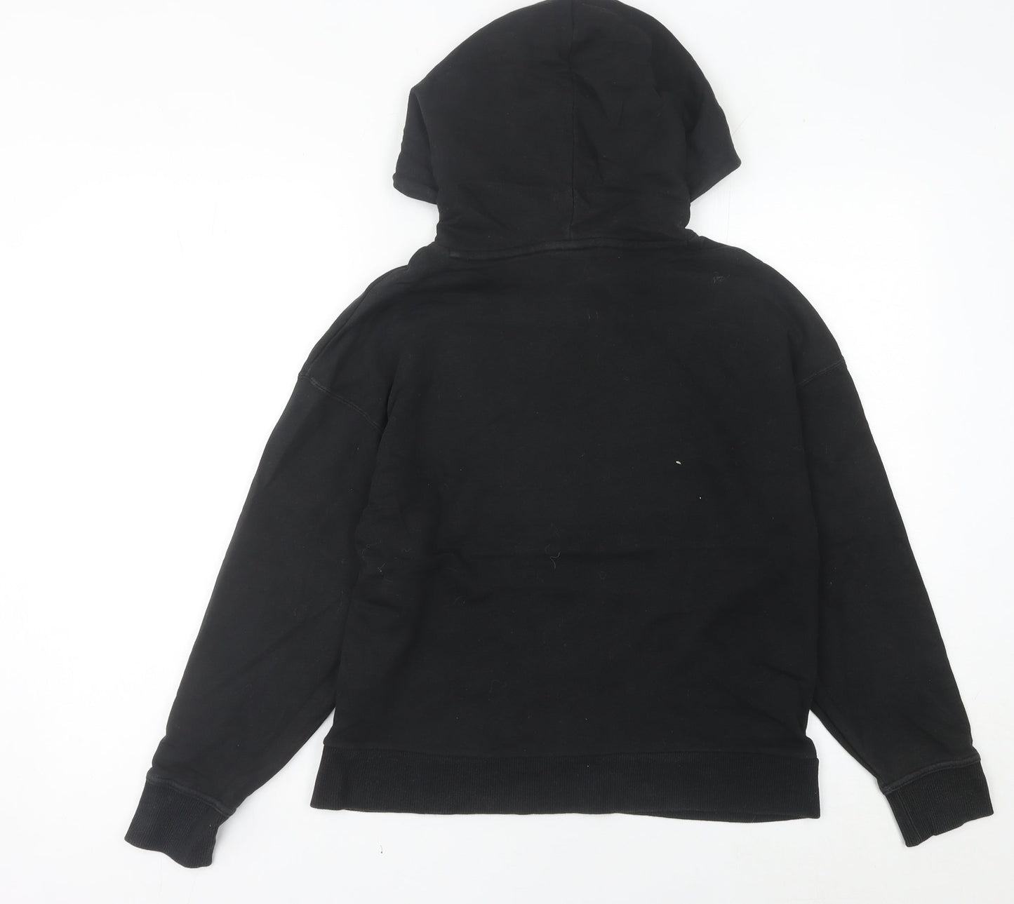 Puma Women Black Pullover Hoodie UK 8 Cotton Blend Logo Sweatshirt