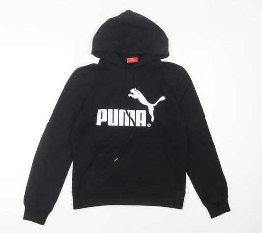 Puma Womens Black M Pullover Hoodie Sweatshirt Cotton Blend