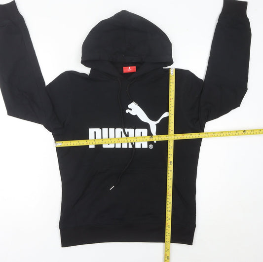 Puma Womens Black M Pullover Hoodie Sweatshirt Cotton Blend