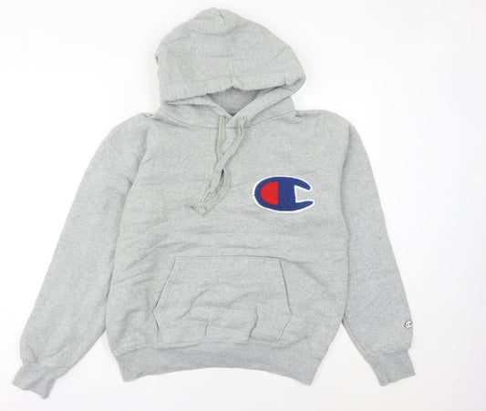 Champion Womens Grey Hoodie Size 8 Pullover Logo Sweatshirt