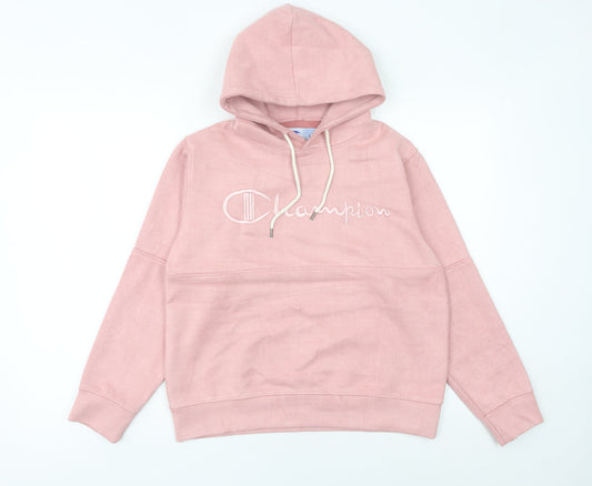 Champion Womens Pink Hoodie Size 10 Logo Pullover Sweatshirt