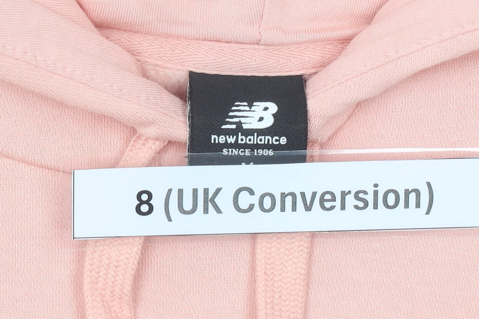 New Balance Womens Pink Hoodie Size 8 Pullover Logo Casual