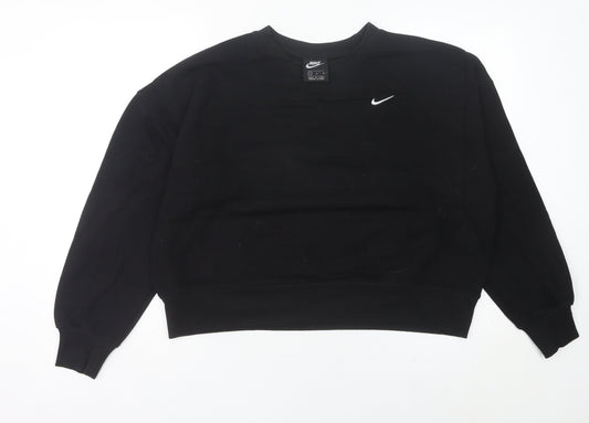 Womens UK 10 Regular Nike Black Pullover Sweatshirt