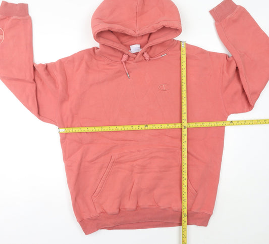 Champion Women’s Pink Hoodie UK 14 Pullover Cotton Logo Casual