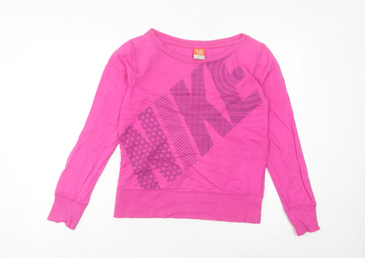 Womens UK 8 Regular Nike Pink Pullover Sweatshirt