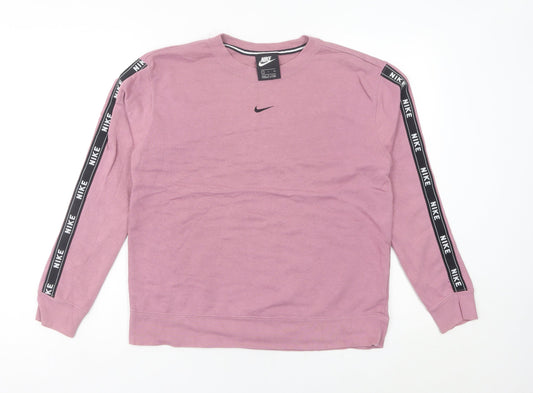 Womens UK 6 Regular Nike Pink Pullover Sweatshirt
