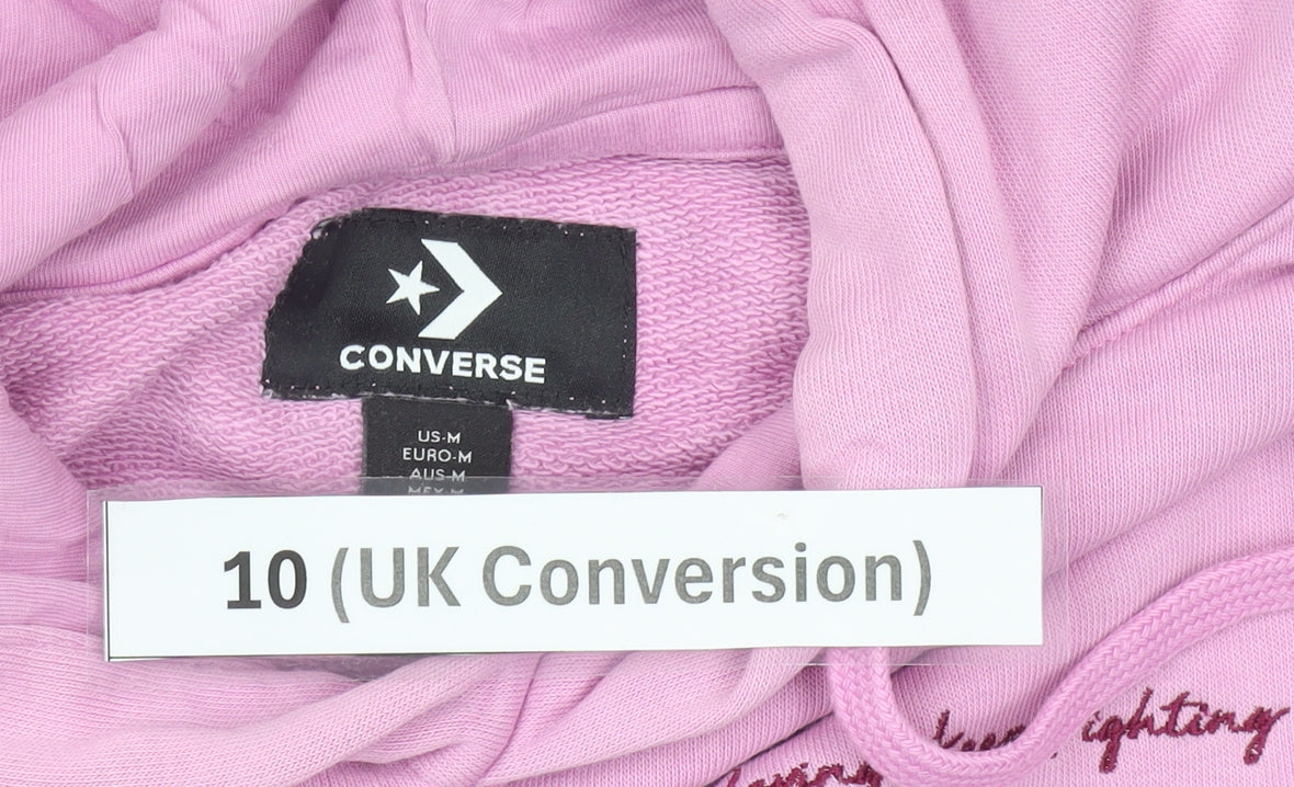 Converse Women’s Pink Hoodie Size 10 Pullover Cotton Logo Casual