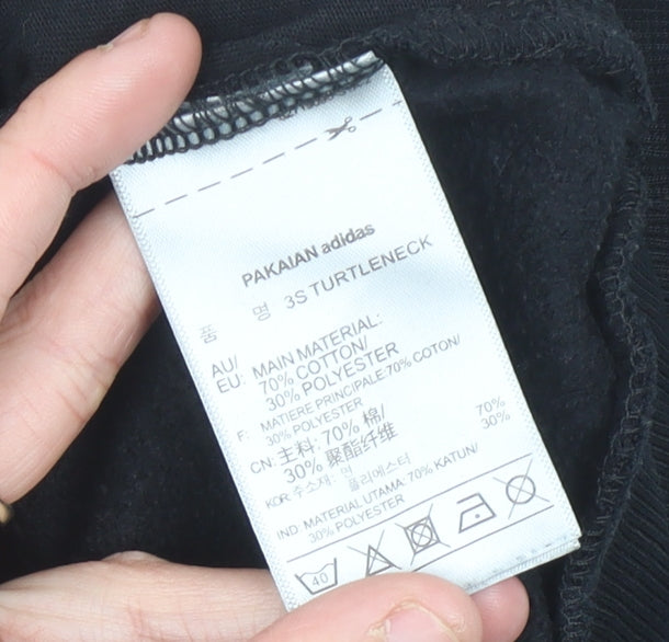 Adidas Womens Black Size 10 Pullover Sweatshirt Logo Sport Casual