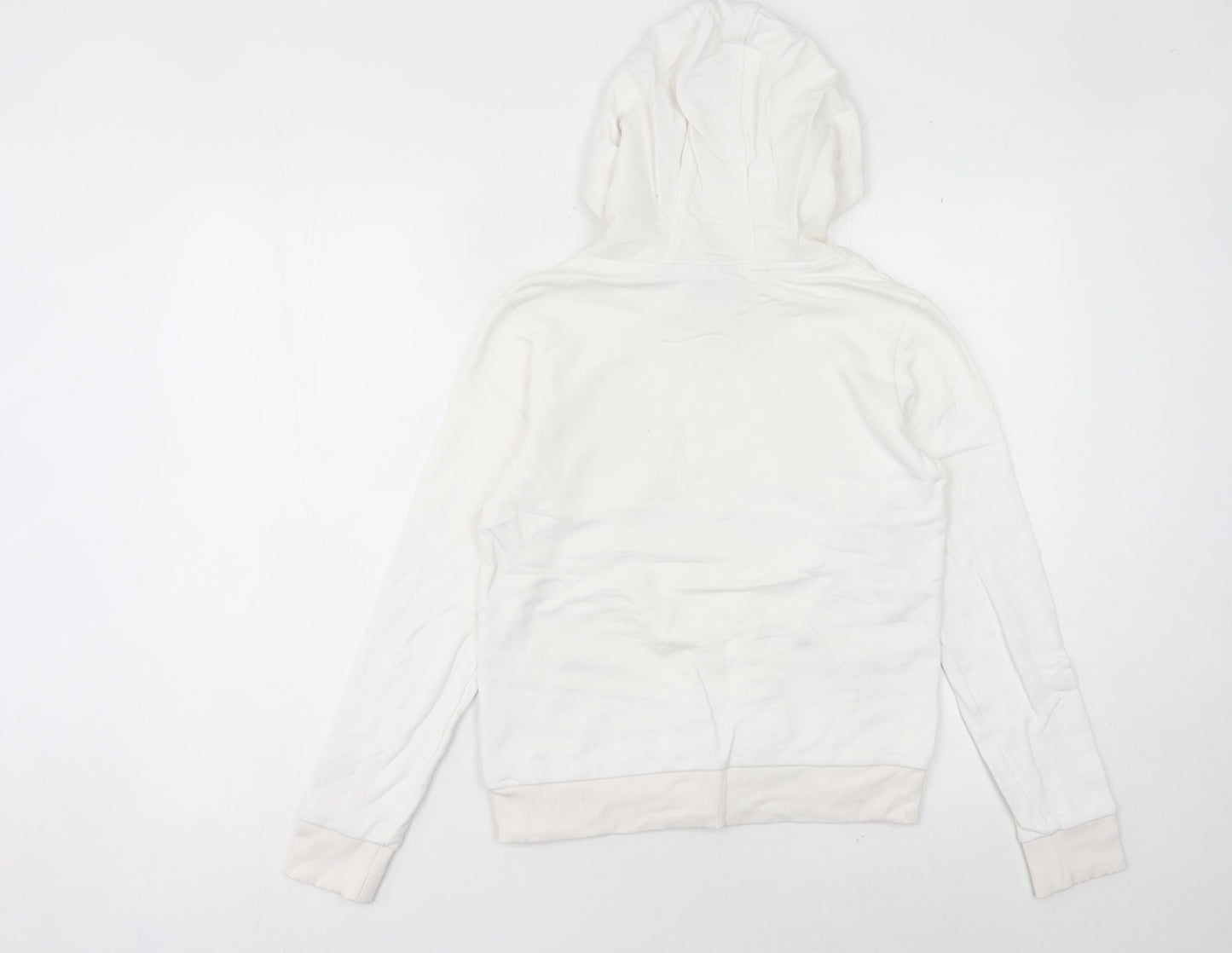 Fila White Line Womens White Hoodie UK 8 Pullover Logo Detail