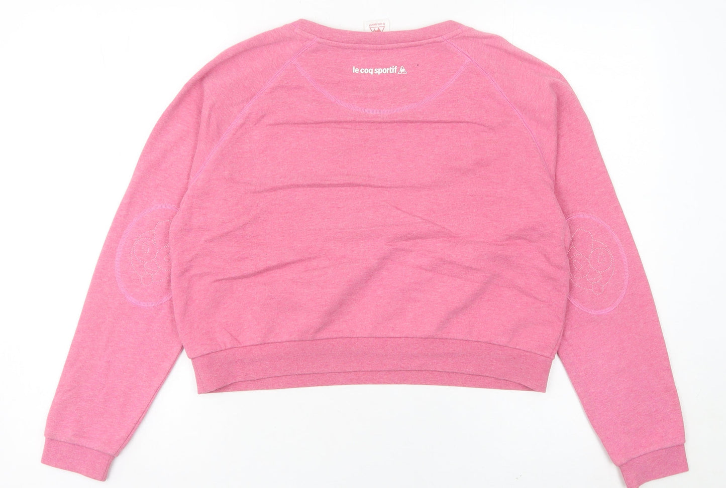 Le Coq Sportif Womens Pink Sweatshirt Size 10 Graphic Print Lined