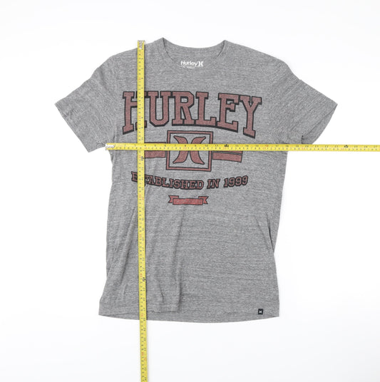 Hurley Men’s Grey Medium Graphic Print Crew Neck T-Shirt