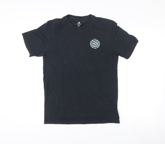 Converse Mens Black XS Graphic Logo T-Shirt Crew Neck Cotton