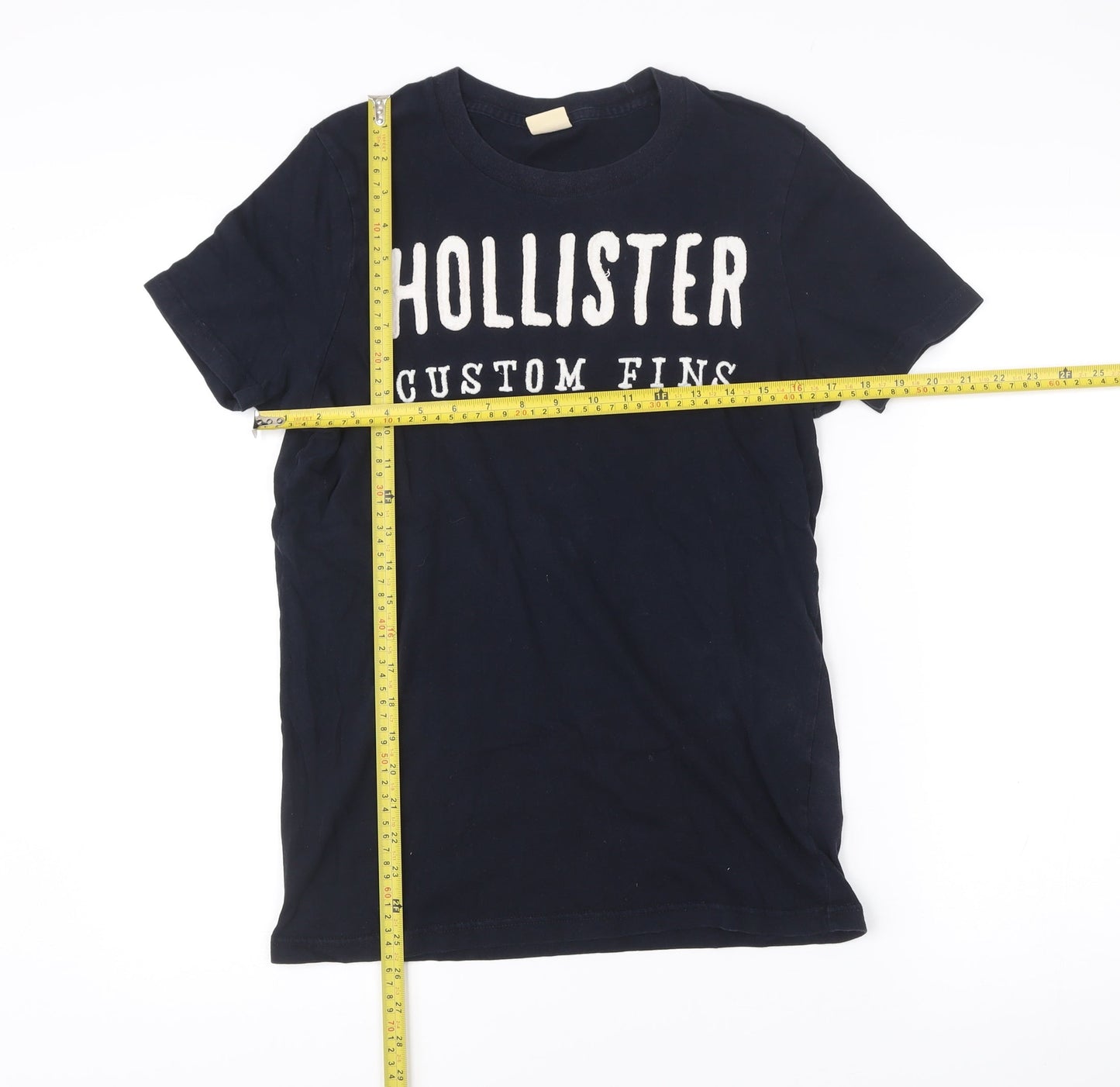Hollister Men's Blue Small Graphic Print Crew Neck T-Shirt