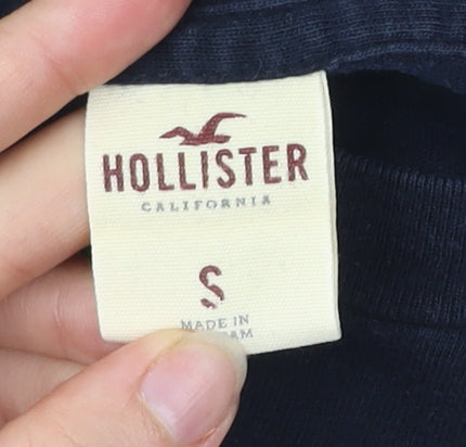 Hollister Men's Blue Small Graphic Print Crew Neck T-Shirt