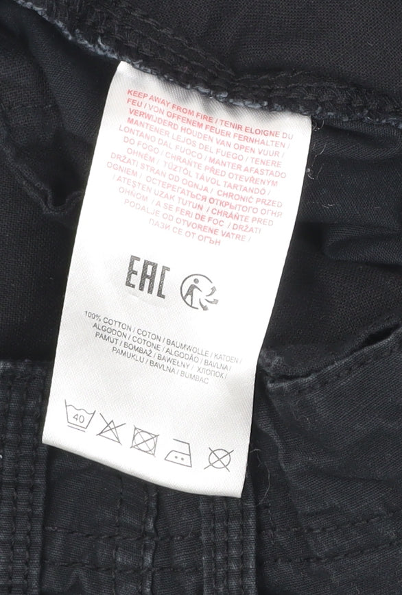 Tokyo Laundry Mens Black Cargo Shorts Size L 100% Cotton