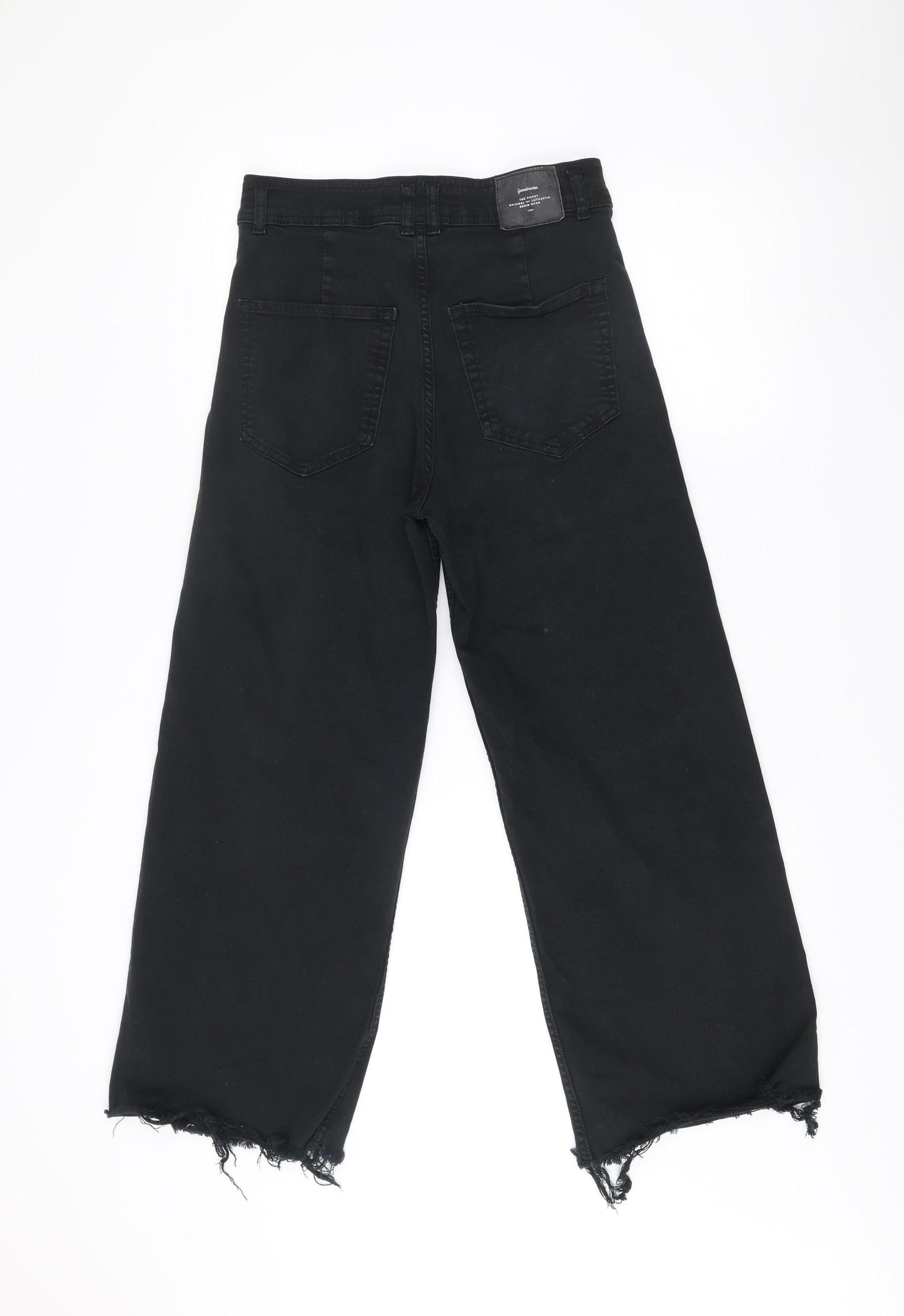Stradivarius Women’s Black Wide-Leg Jeans Size 10 Relaxed Fit