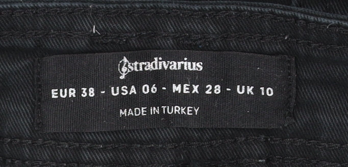 Stradivarius Women’s Black Wide-Leg Jeans Size 10 Relaxed Fit