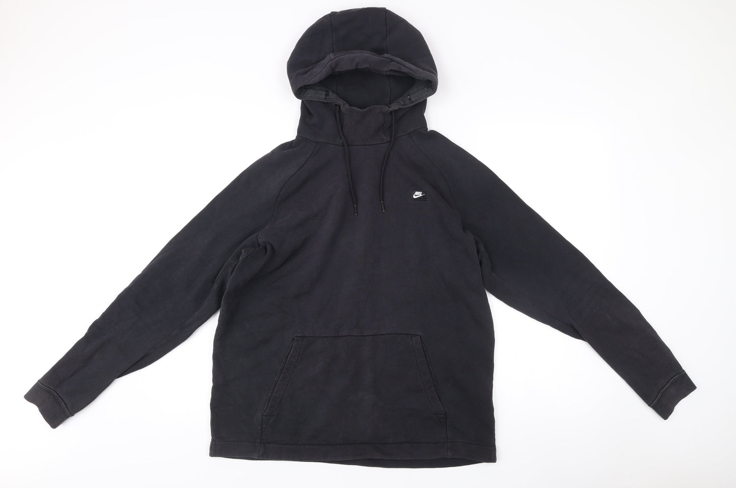 Nike Men's Black Pullover Hoodie L Logo Fleece Kangaroo Pocket
