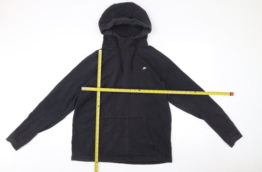 Nike Men's Black Pullover Hoodie L Logo Fleece Kangaroo Pocket
