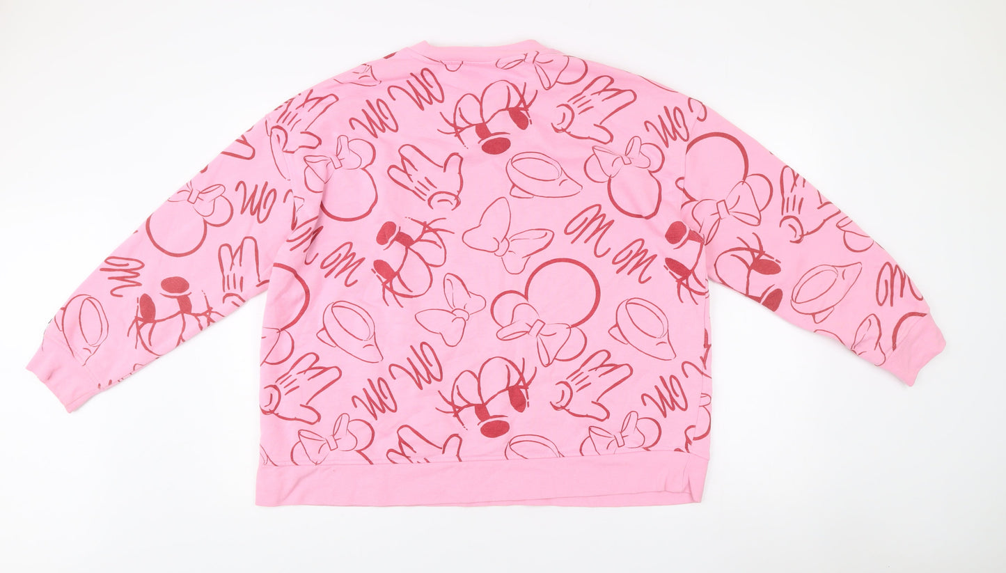 Disney Women’s Plus Size Pink Minnie Mouse Sweatshirt XL 18/20