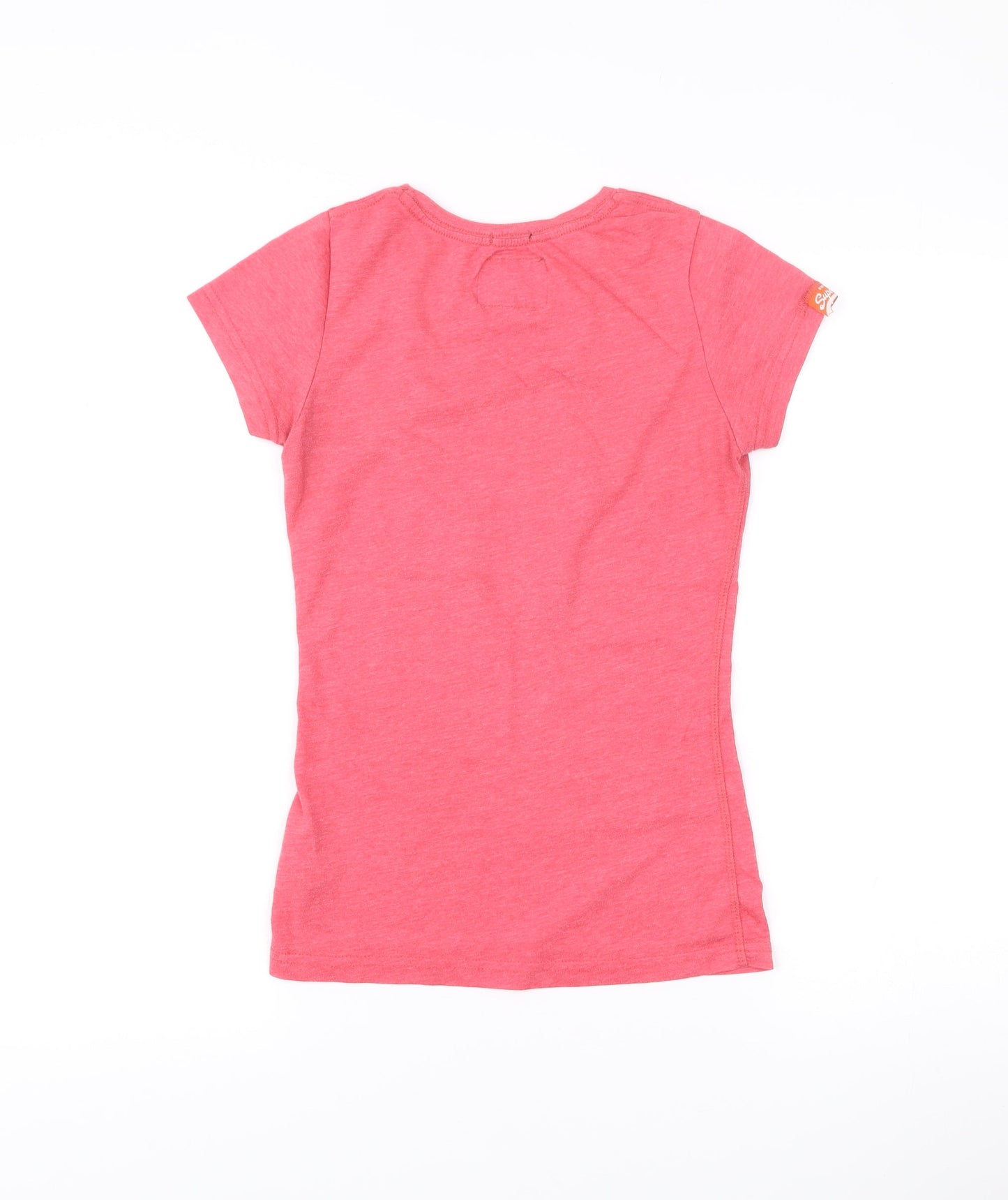 Superdry Womens Pink XS Slim Fit Short Sleeve Crew Neck T-Shirt