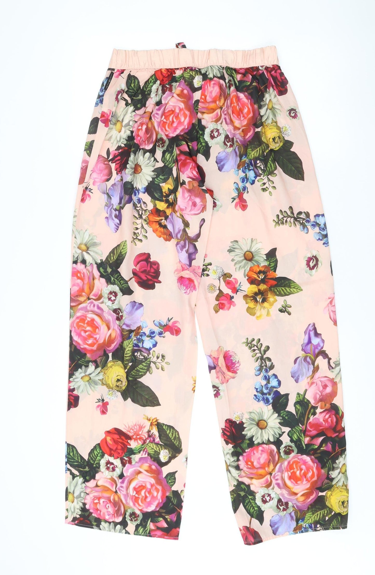 Ted Baker Womens Multicoloured Floral Elastic Waist Straight Trousers Size 10