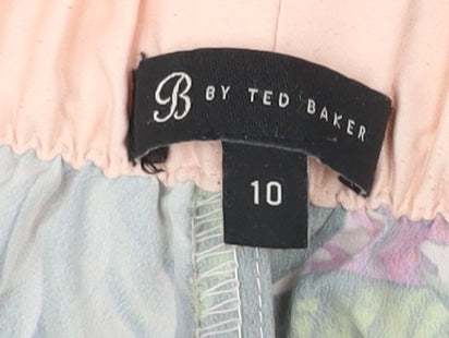 Ted Baker Womens Multicoloured Floral Elastic Waist Straight Trousers Size 10