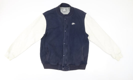 Nike Men’s Blue Varsity Jacket L Sportswear Cotton Blend