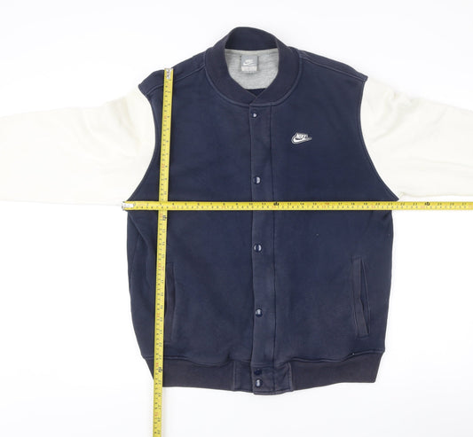 Nike Men’s Blue Varsity Jacket L Sportswear Cotton Blend