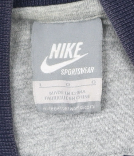 Nike Men’s Blue Varsity Jacket L Sportswear Cotton Blend
