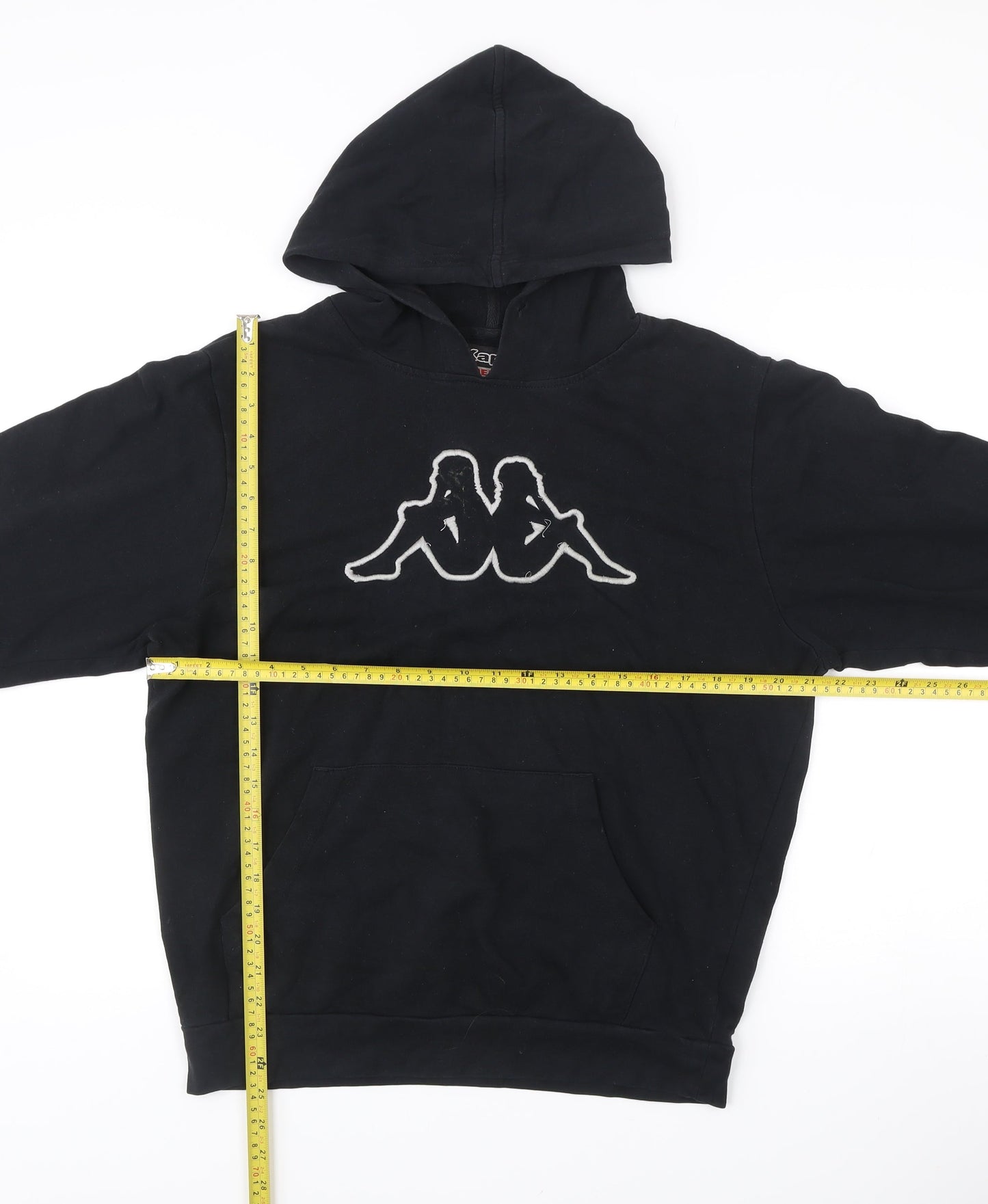 Kappa Men’s Black Pullover Hoodie Medium Logo Graphic Cotton Blend