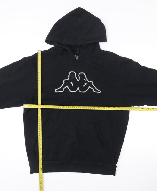 Kappa Men’s Black Pullover Hoodie Medium Logo Graphic Cotton Blend