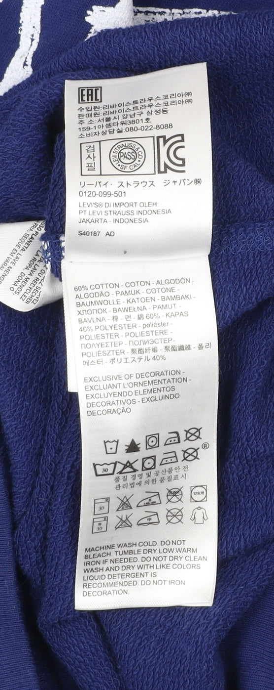 Levi's Mens Blue Sweatshirt Medium Crew Neck Logo Pullover