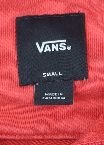 Mens UK S Regular VANS Red 1/4 Zip Sweatshirt