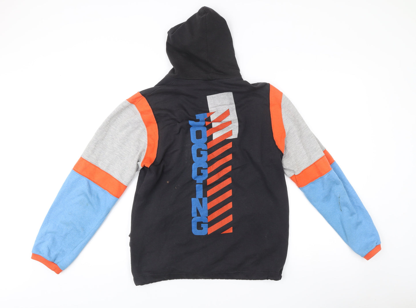 Adidas Mens Vintage Black Hoodie M Full Zip Jogging Graphic