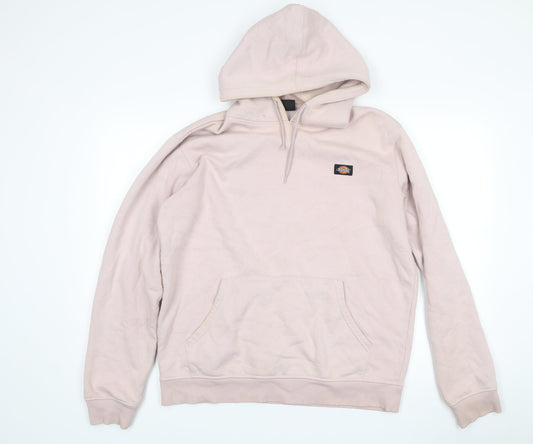 Dickies Men’s Beige Pullover Hoodie Size L Cotton Blend Logo