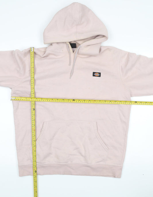 Dickies Men’s Beige Pullover Hoodie Size L Cotton Blend Logo