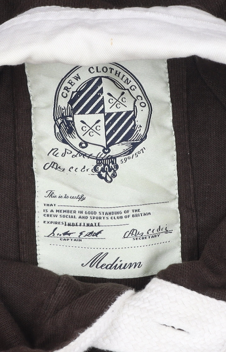 Crew Clothing Co Men’s Brown Cotton Rugby Jumper Medium Embroidered Logo