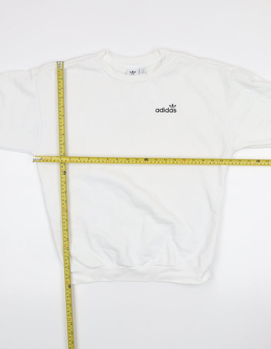 Adidas Womens White XS Pullover Logo Sweatshirt Long Sleeve