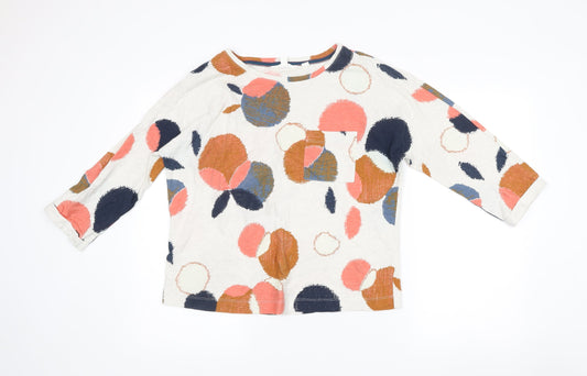 White Stuff Womens Multicoloured 3/4 Sleeve Cotton T-Shirt UK 12