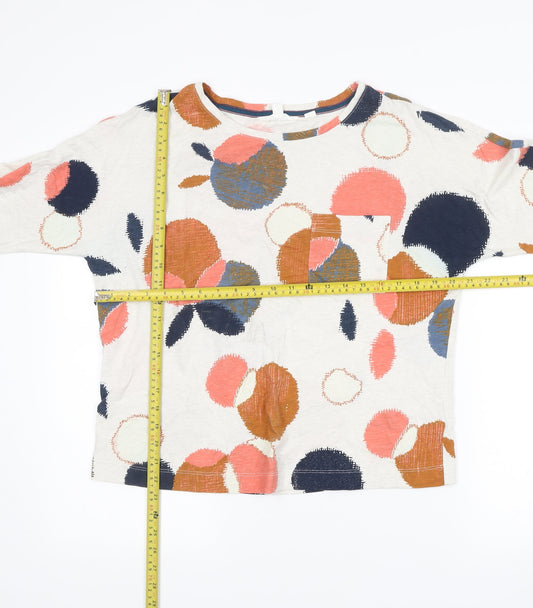 White Stuff Womens Multicoloured 3/4 Sleeve Cotton T-Shirt UK 12