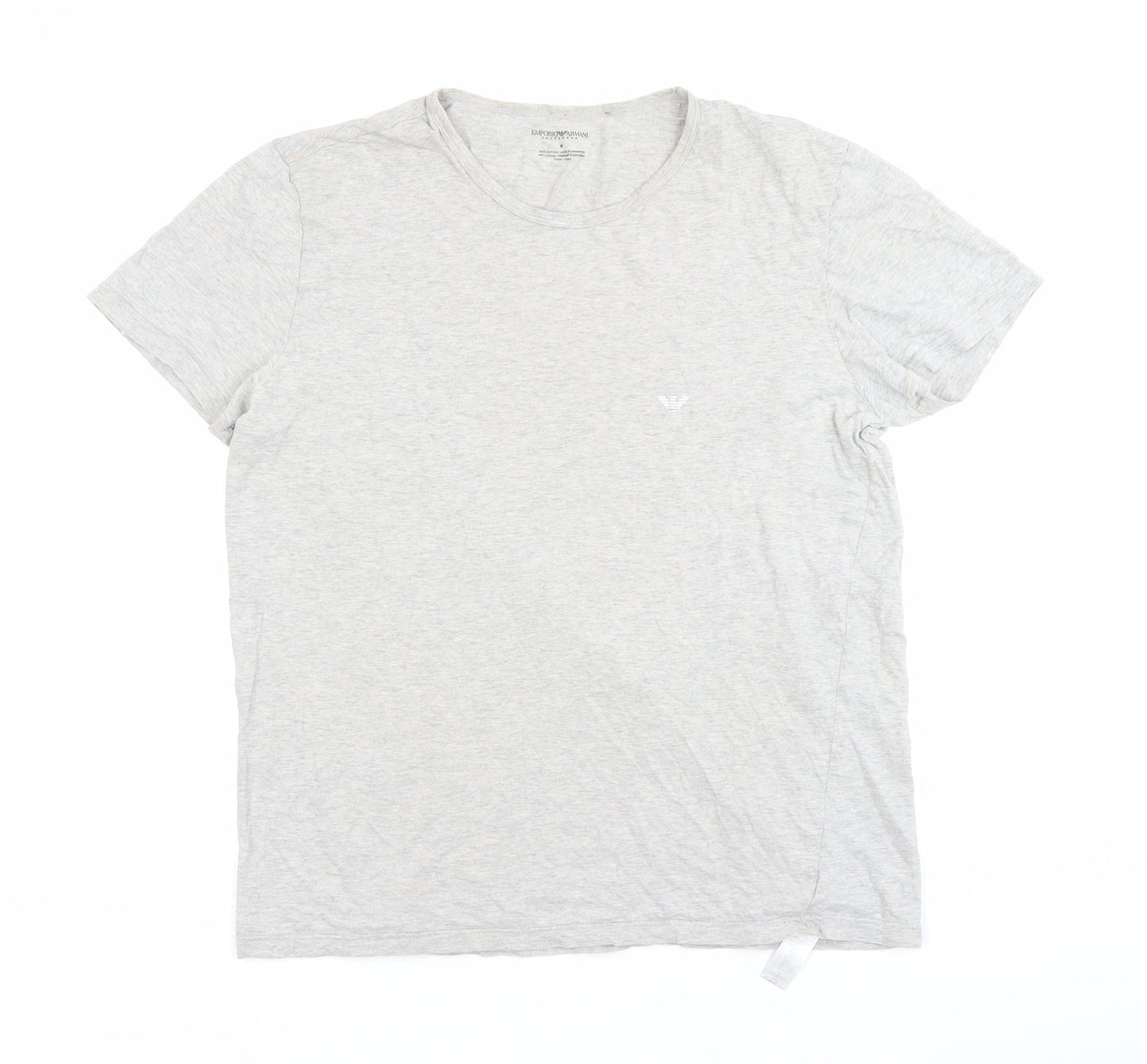 Emporio Armani Men Grey M Cotton Jersey Crew Neck T-Shirt