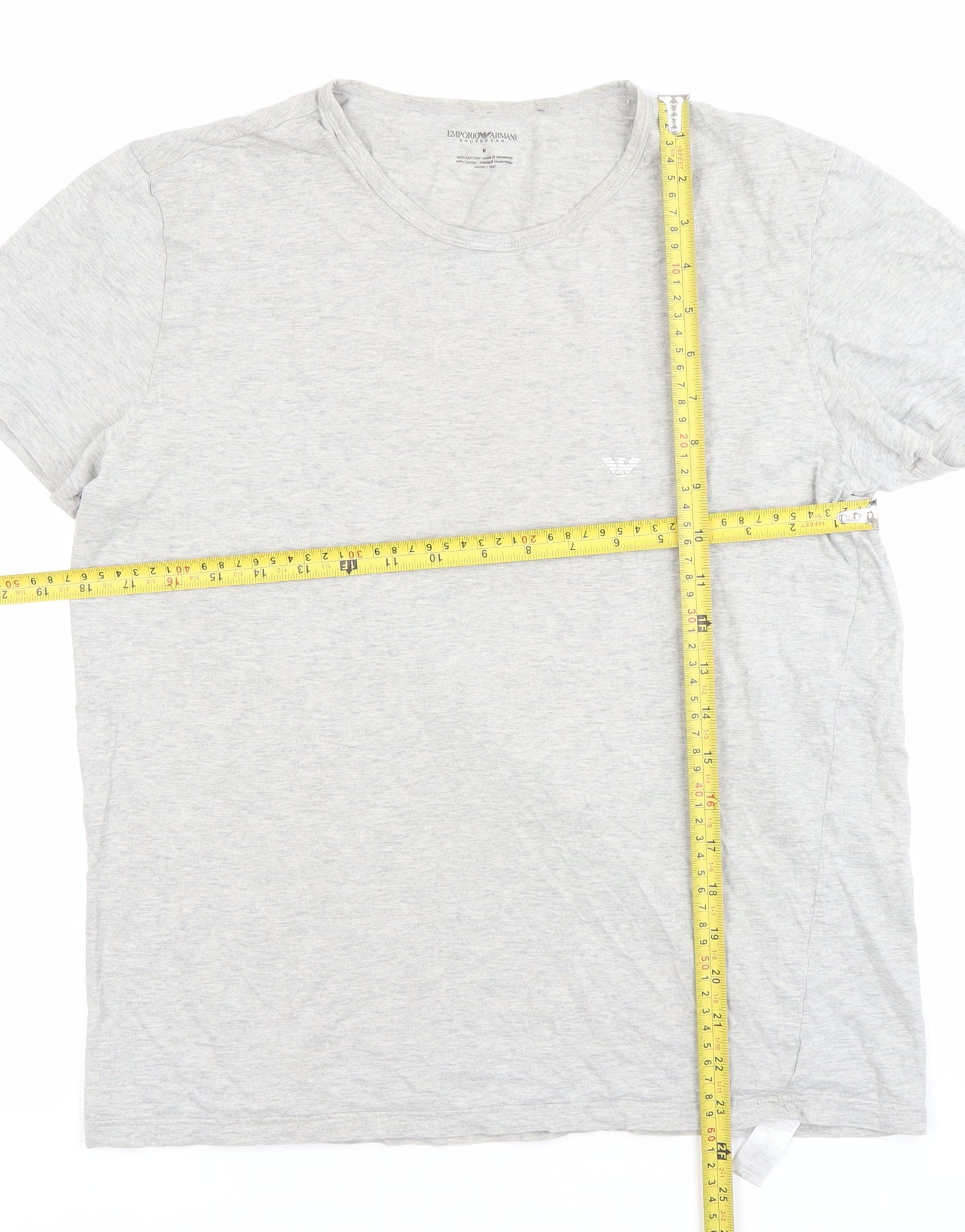 Emporio Armani Men Grey M Cotton Jersey Crew Neck T-Shirt
